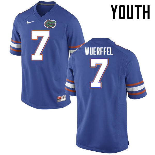 Youth Florida Gators #7 Danny Wuerffel College Football Jerseys Sale-Blue - Click Image to Close